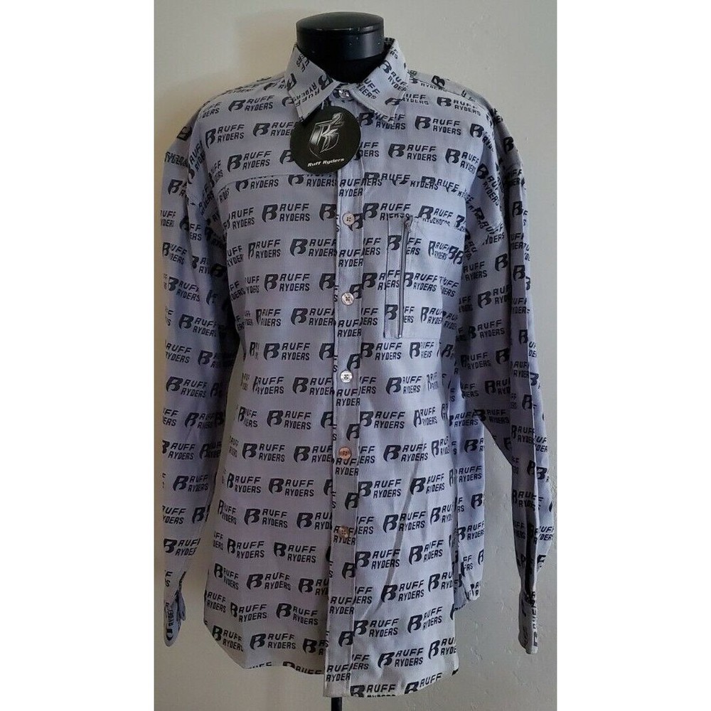 Vintage NWT Ruff Ryders Dirty Denim 3X Button Up Shirt DMX Hip-Hop Ryde or Die